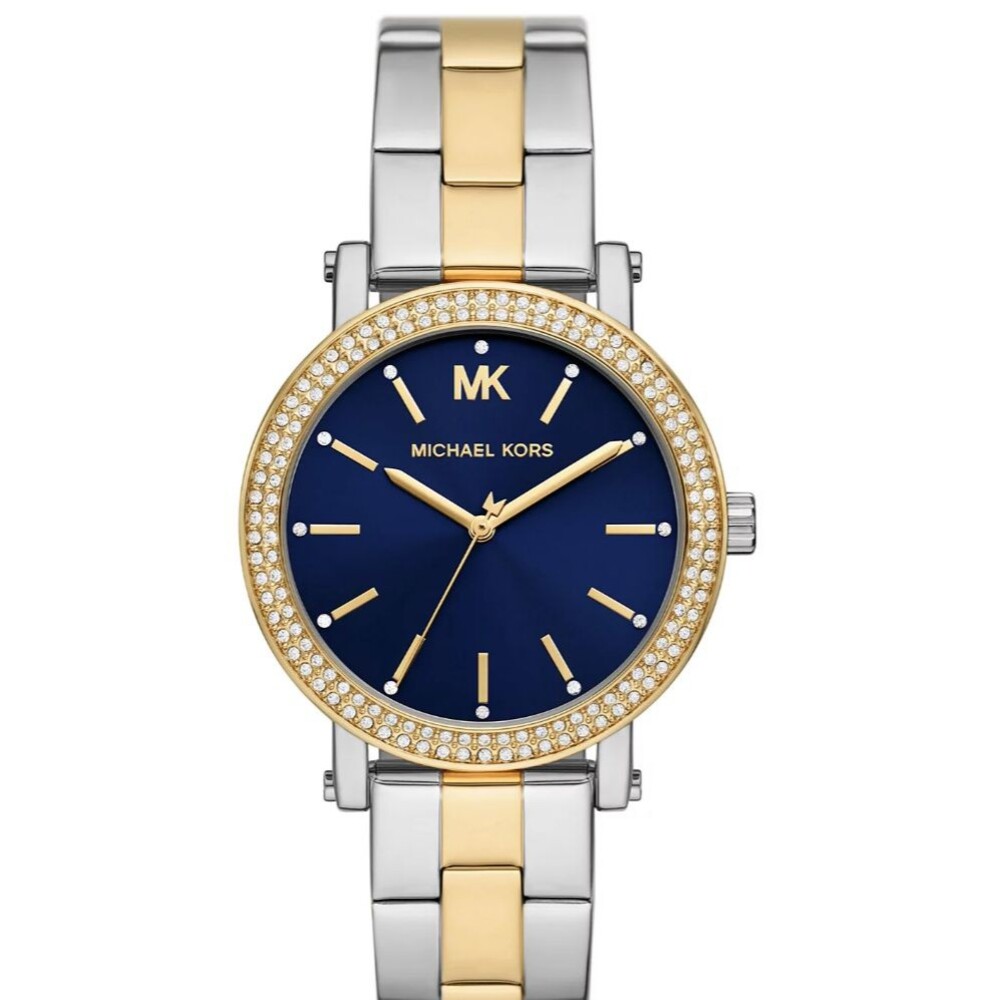 Michael Kors Corey Women's Two-Tone Blue Dial Watch MKO1049 38mm